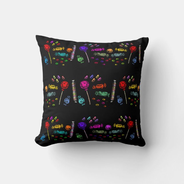 Halloween Candy Pattern Kissen (Vorderseite)
