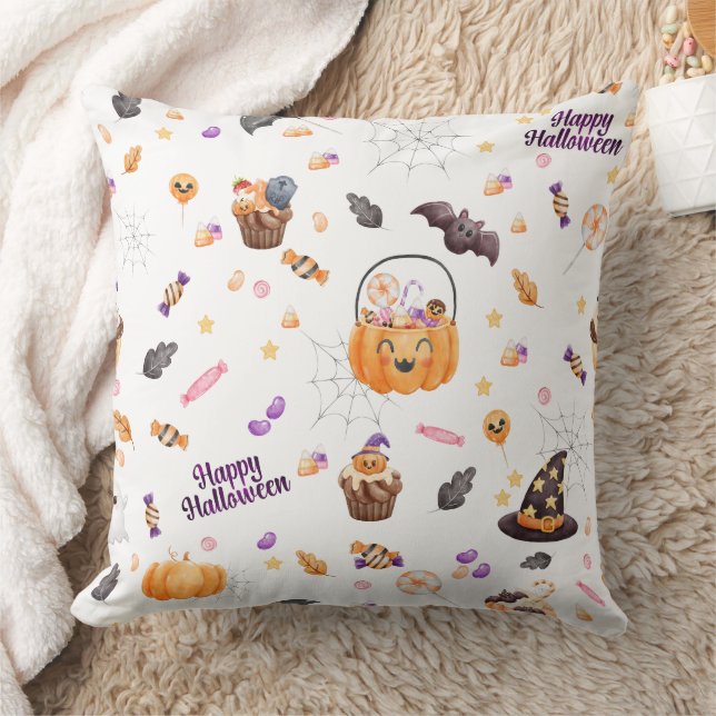 Halloween Candy Pumpkins Bats Kissen (Decke)