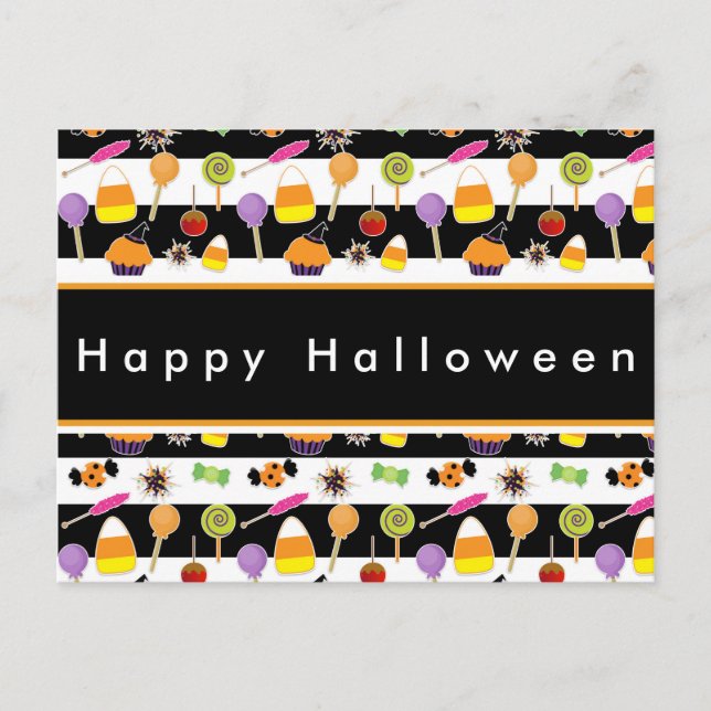 Halloween Candy & Süßigkeiten Postkarte (Vorderseite)