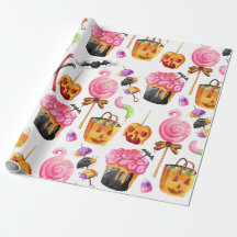 Halloween Candy Süßigkeiten Spooky Wrapping Paper