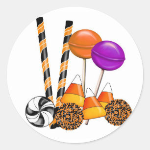 Halloween Candy Trick oder Treat Lollipop Candy Co Runder Aufkleber