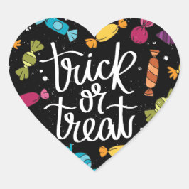 Halloween Candy Trick or Treat Herz-Aufkleber