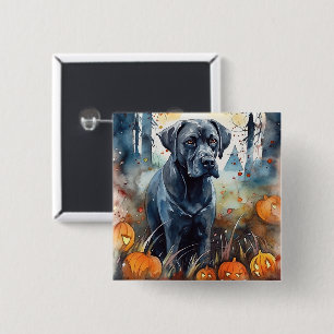 Halloween Cane Corso mit Pumpkins Beängstigend Button