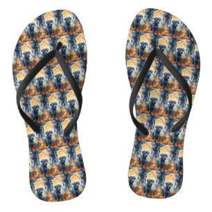 Halloween Cane Corso mit Pumpkins Beängstigend Flip Flops
