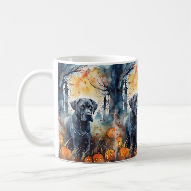 Halloween Cane Corso mit Pumpkins Beängstigend Kaffeetasse (Links)