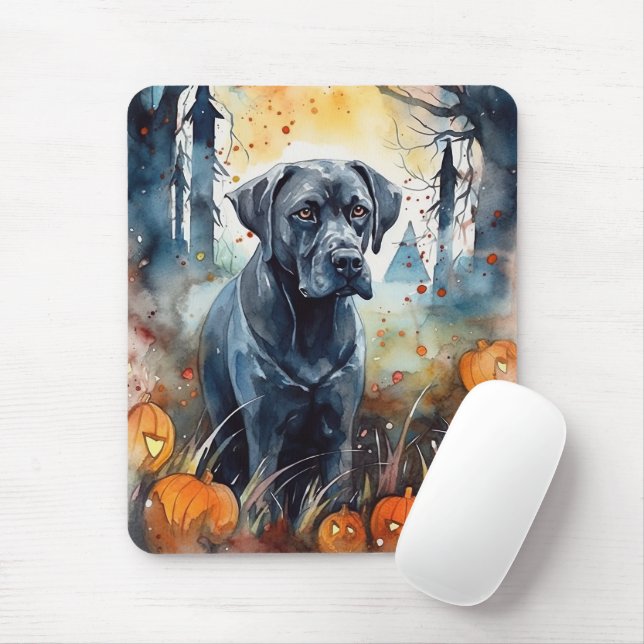 Halloween Cane Corso mit Pumpkins Beängstigend Mousepad (Mit Mouse)