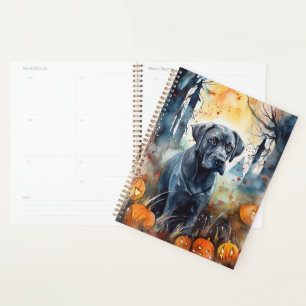Halloween Cane Corso mit Pumpkins Beängstigend Planer
