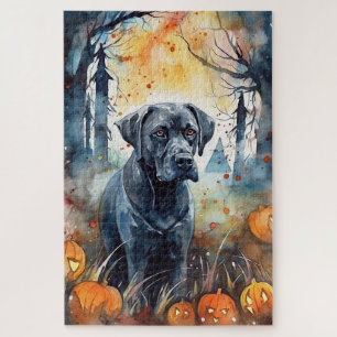 Halloween Cane Corso mit Pumpkins Beängstigend Puzzle