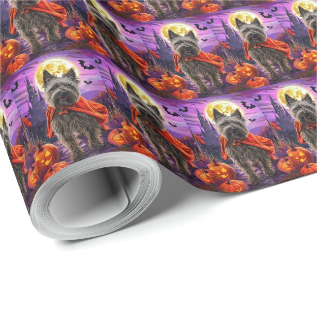 Halloween Cane Corso Vampire Pumpkins Beängstigend Geschenkpapier (Rolleneckpunkt)