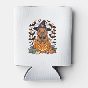Halloween Capybara Hexenhut Kürbis Fledermäuse Trä Dosenkühler