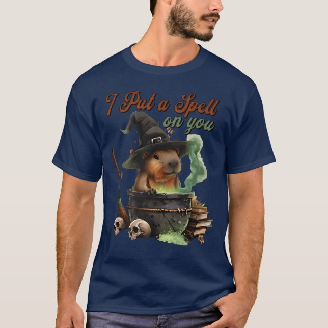 Halloween Capybara-Premiumfreunde T-Shirt (Vorderseite)