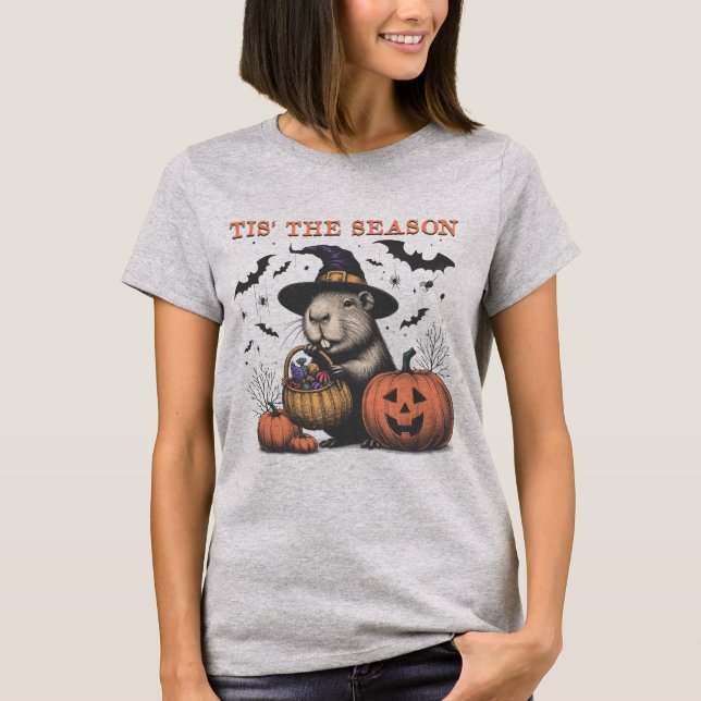Halloween Capybara Tis The Season T-Shirt (Vorderseite)