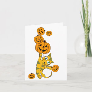 Halloween Card Acrobatic Cat 2 Karte