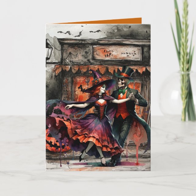 Halloween Card Dance Up Hexen Karte (Vorderseite)