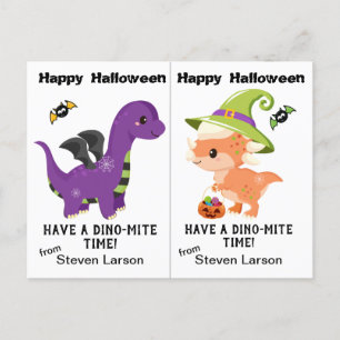 Halloween-Card des Dino-Mite Dinosaurs School Part Postkarte