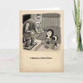 Halloween Card: Ein Albtraum auf der Broccoli Stre Karte