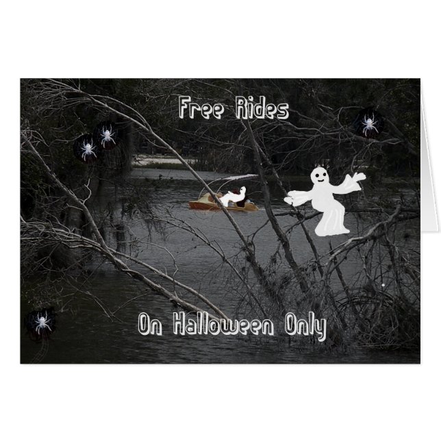 Halloween Card, Free Rides on Spooky Lake (Vorderseite (Horizontal))