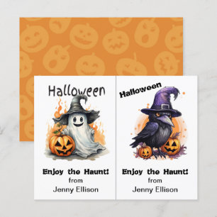 Halloween Card für das Party der Ghost- und Crow-S Postkarte