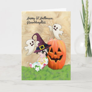 Halloween Card für Enkelin mit Baby, Geister Karte