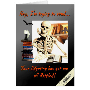Halloween Card für Sister, Skeletton-Spaß