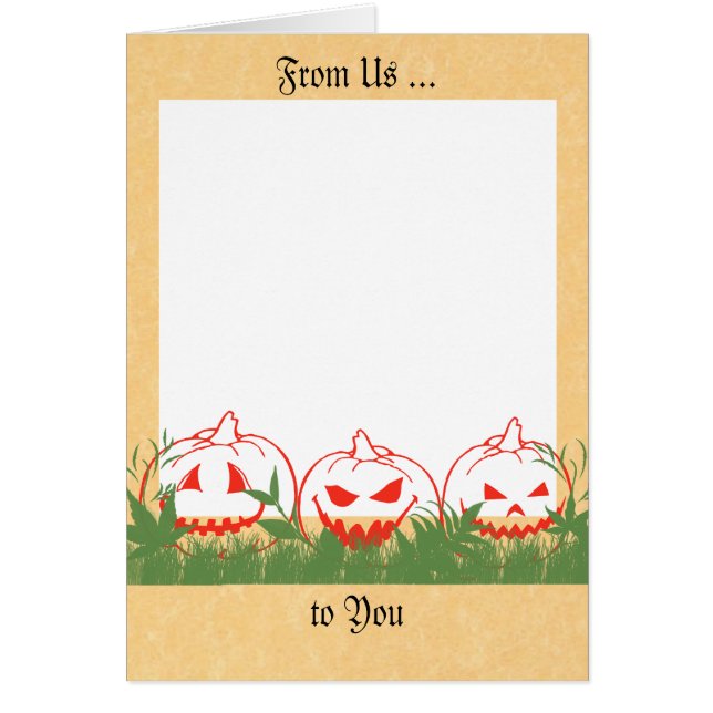 Halloween Card mit Pumpkins, Add Your Own Foto (Vorne)