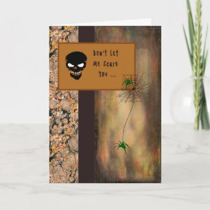 Halloween Card mit Skelett und Spinnen Karte