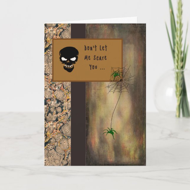 Halloween Card mit Skelett und Spinnen Karte (Vorderseite)