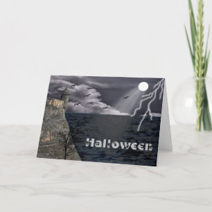 Halloween Card Spooky Szene am Meer Karte