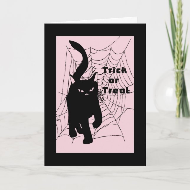 Halloween Card, Trick oder Treatkatze Karte (Vorderseite)