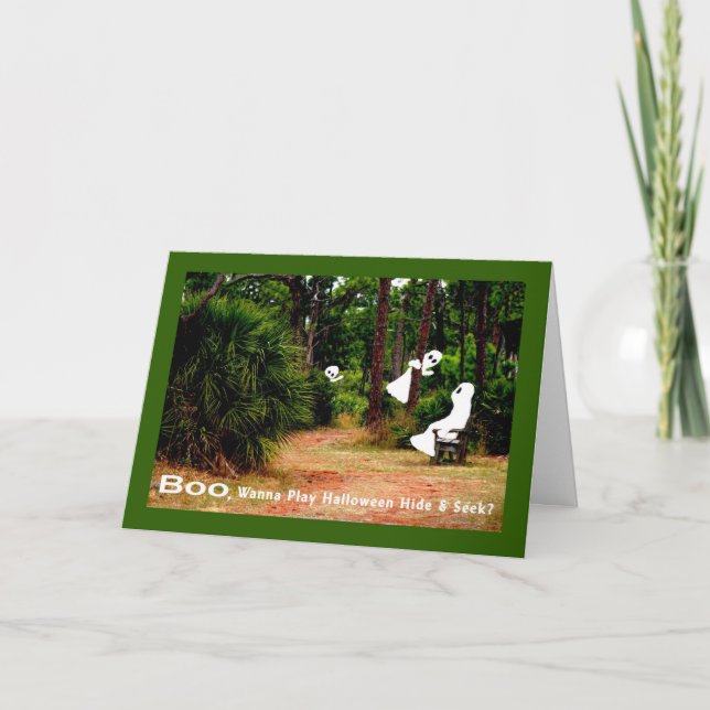 Halloween Card, Verborgen und Gesucht mit Geistern Karte (Vorderseite)