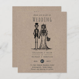 Halloween Cartoon Bride Groom Handgezeichnet