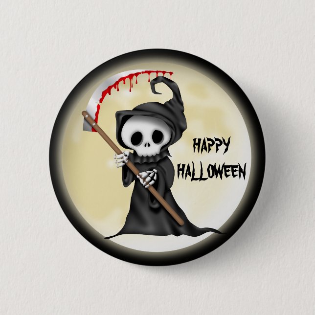 Halloween-Cartoon Button (Vorderseite)
