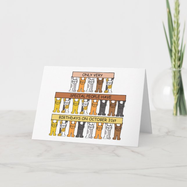 Halloween Cartoon Cats Karte (Vorderseite)