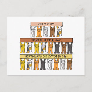 Halloween Cartoon Cats Postkarte