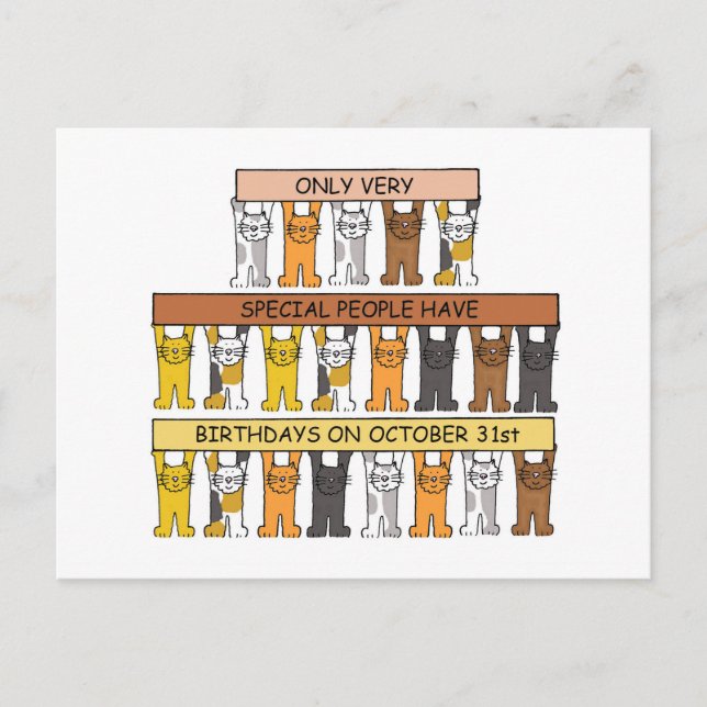 Halloween Cartoon Cats Postkarte (Vorderseite)