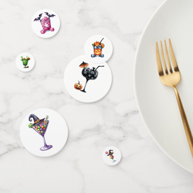 Halloween Cartoon Cocktail Drink Mix Fun Spooky Konfetti (Gruppe)
