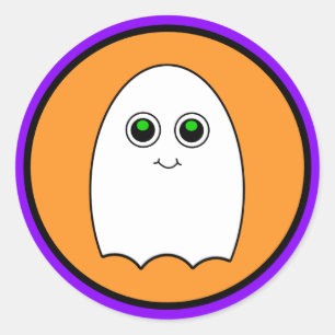 Halloween Cartoon Ghost Runder Aufkleber