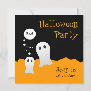 Halloween Cartoon Ghosts Party Einladung
