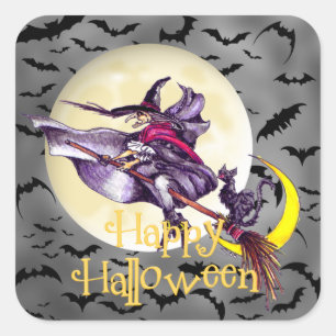 Halloween-Cartoon Holiday-Aufkleber Quadratischer Aufkleber