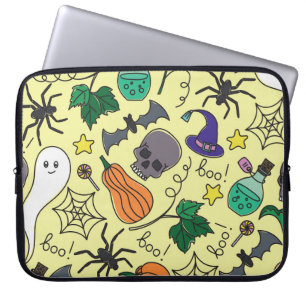 Halloween-Cartoon: Lebhaftes Vintages Muster Laptopschutzhülle