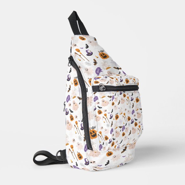 Halloween-Cartoon-Muster Crossbody Bag (Linke Seite)