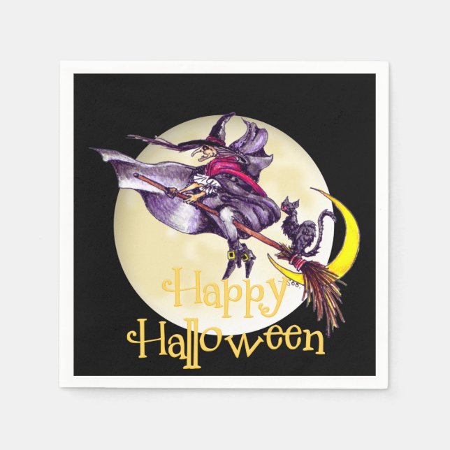 Halloween Cartoon Papierserviette (Vorderseite)