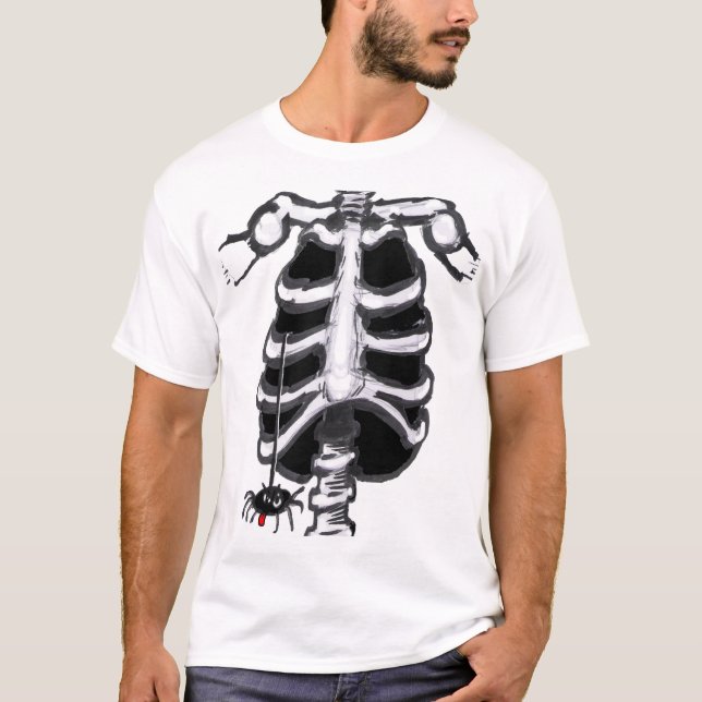Halloween Cartoon Skeleton T - Shirt (Vorderseite)
