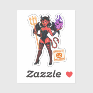 Halloween Cartoon Succubus - Dunkel & spielerisch Aufkleber