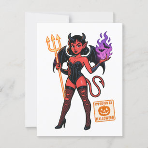 Halloween Cartoon Succubus - Dunkel & spielerisch Postkarte