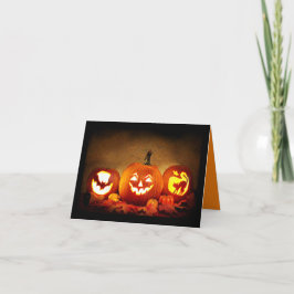 Halloween Carved Pumpkins Card Dankeskarte