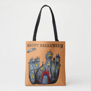 Halloween Castle Art Tote Tag