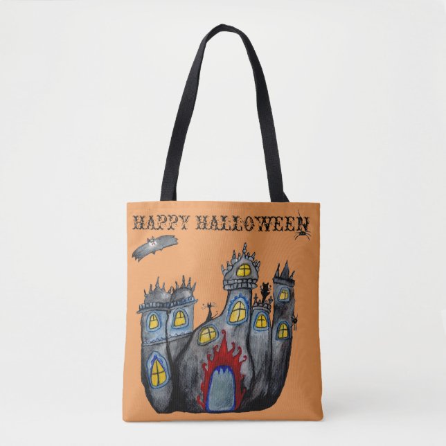 Halloween Castle Art Tote Tag (Vorderseite)