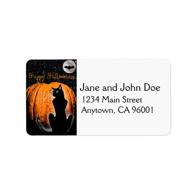 Halloween Cat Adressaufkleber (Vorne)