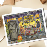Halloween Cat and Book Shop